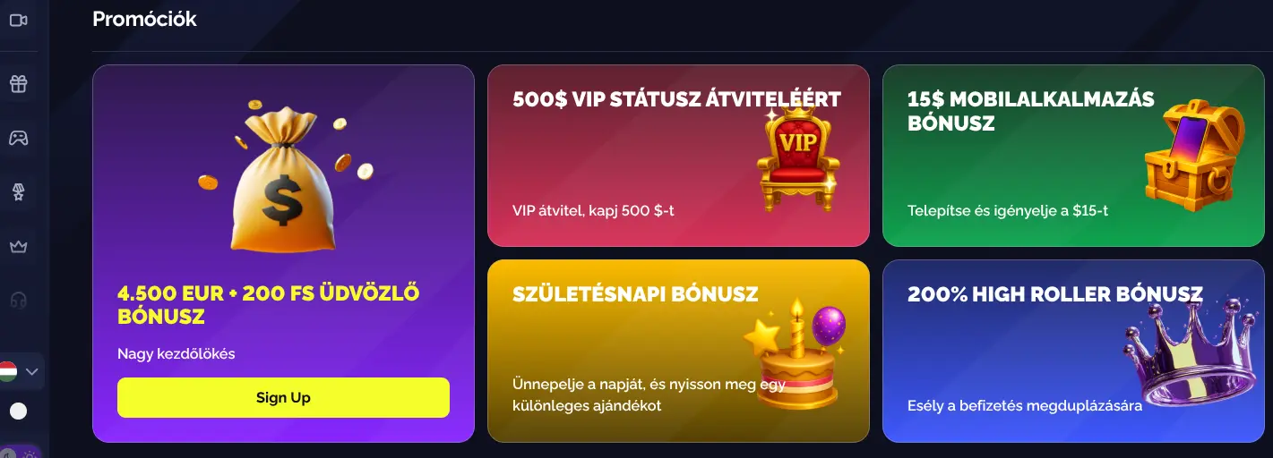 Goldbet Casino bónuszok és promóciók oldala